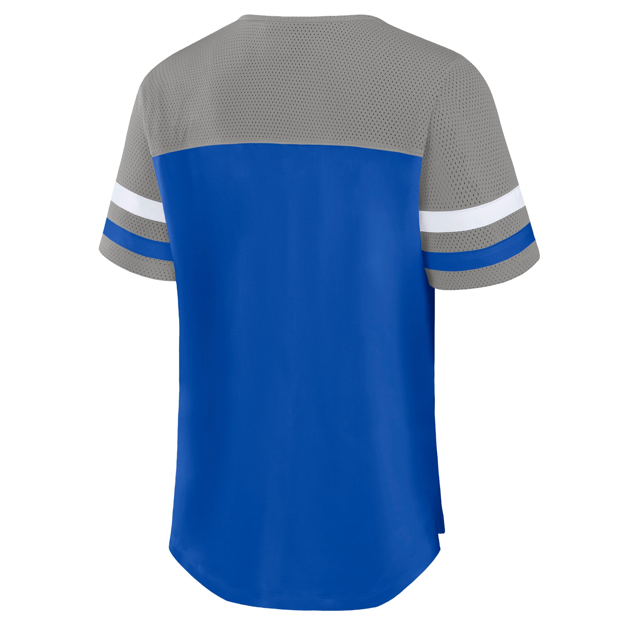 T-shirt à lacets rétro Curl Route pour femmes, bleu/gris, Detroit Lions, grandes tailles, de la marque Fanatics.